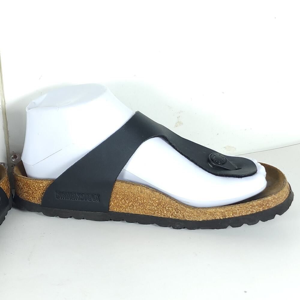 Birkenstock Women's Gizeh EU37 US6 Black Birko-Flor T-strap Thong Sandals - Picture 8 of 16